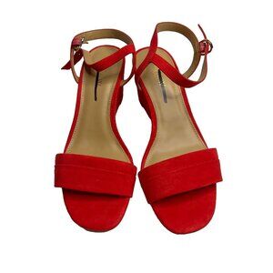 J.Crew Womens $138 Wedge Sandals in Red Size 8 BZ217